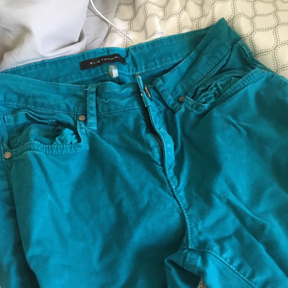 Elie Tahari Teal Jeans